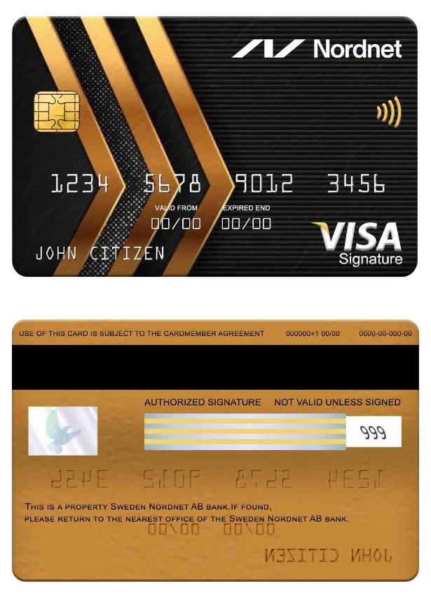Sweden Nordnet AB bank visa signature card